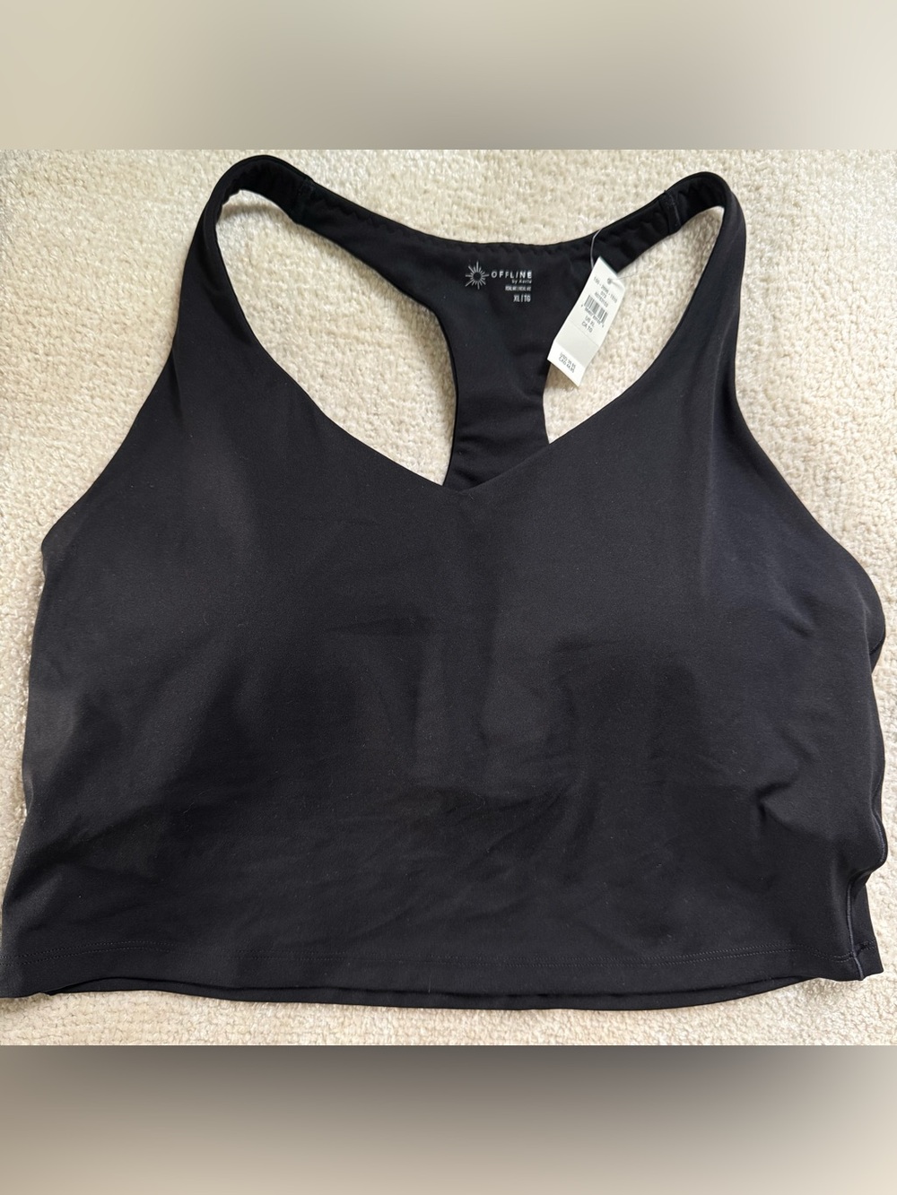 OFFLINE by Aerie Real Me Longline Sports Bra Black XL NWT